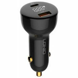 ldnio-c101-car-charger-usb-usb-c-100w-usb-c-to-lightning-cable-black