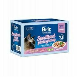 brit-premium-by-nature-sterilised-plate-pouches-in-sauce-mix-of-flavors-wet-food-for-cats-12x85g