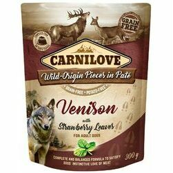 carnilove-dog-pouch-venison-strawberry-wet-dog-food-300g