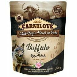 carnilove-dog-pouch-wild-buffalo-rose-petals-wet-dog-food-300g