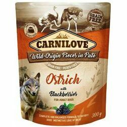 carnilove-dog-pouch-ostrich-blackberries-wet-dog-food-400g